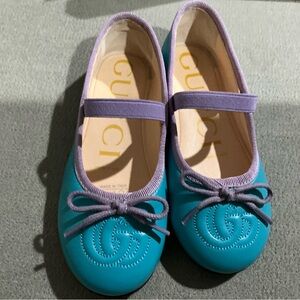 Gucci Kids Turquoise and Lavender Dress Shoes